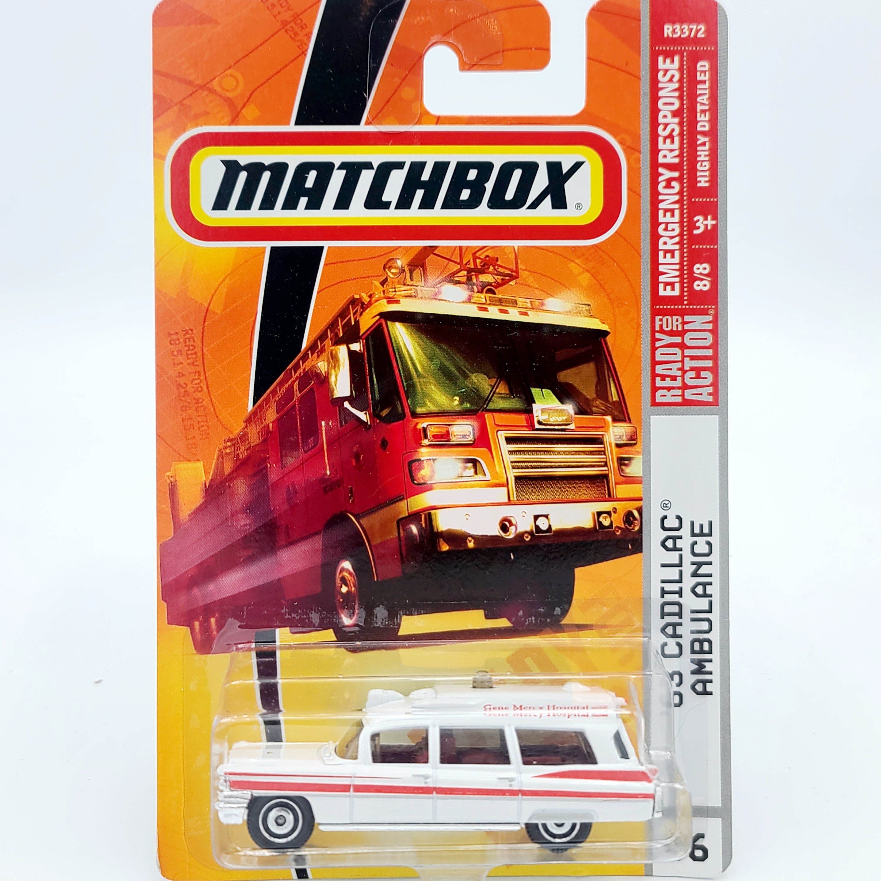 Matchbox '63 Cadillac Ambulance "Gene Mercy Hospital" (2009 MBX Basic - Emergency Response)